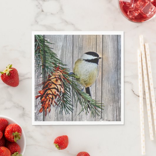 Kleine cichorei op Barn Board Achtergrond Servet (Insitu)