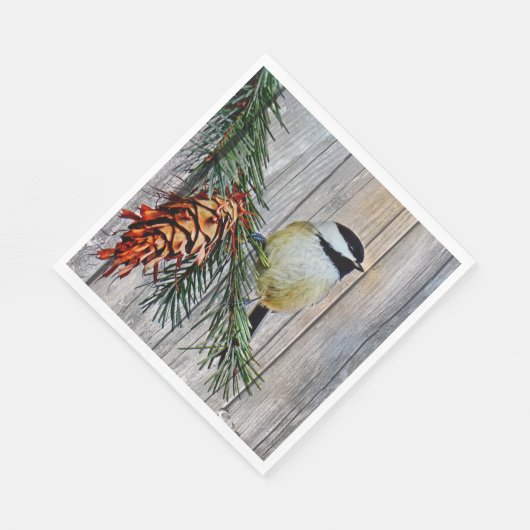 Kleine cichorei op Barn Board Achtergrond Servet (Hoek)