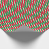 Kleine cirkel rood en groen patroon vakantie cadeaupapier (Hoek)