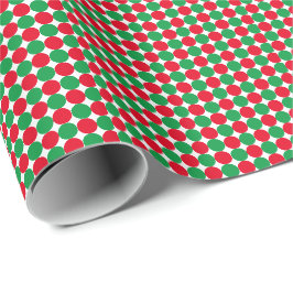 Kleine cirkel rood en groen patroon vakantie cadeaupapier