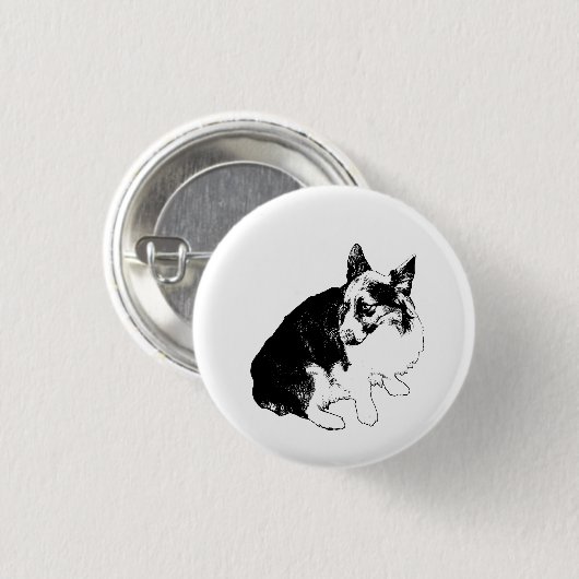 Kleine cirkel, scherpe oren ronde button 3,2 cm (Voorkant /achterkant)