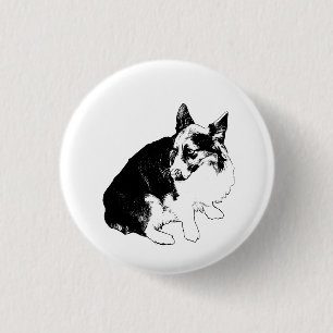 Kleine cirkel, scherpe oren ronde button 3,2 cm
