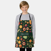 Kleine cirkels geel zwart geometrisch patroon schort (Gedragen)