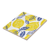 kleine citroenbedrukte keramische tegel tegeltje (Zijkant)