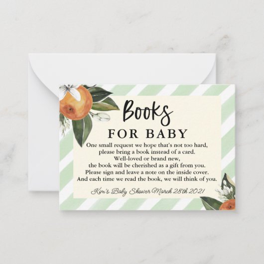 Kleine clementineboeken met cutie-Baby shower voor Notitiekaartje (Voorkant)
