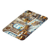 Kleine coffeeshop in Santorini Magneet (Linkerzijde)