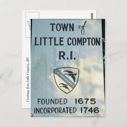 Kleine Compton, RI Briefkaart (Voorkant / Achterkant)