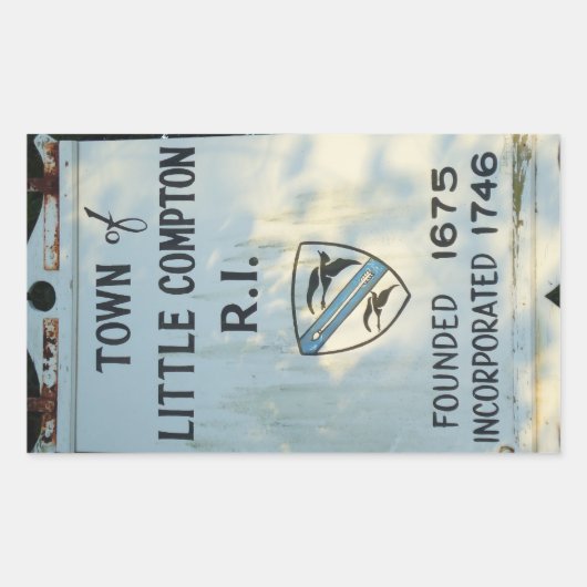 Kleine Compton, RI Opgericht teken Rechthoekige Sticker (Voorkant)