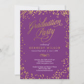 Kleine Confetti EDITABLE COLOR Graduparty Kaart (Voorkant)