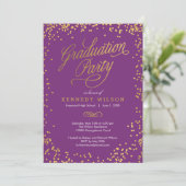 Kleine Confetti EDITABLE COLOR Graduparty Kaart (Staand voorkant)