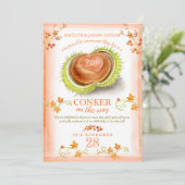 Kleine conker hart waterverf zwangerschap aankondiging (Staand voorkant)