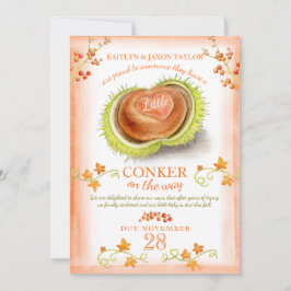 Kleine conker hart waterverf zwangerschap aankondiging