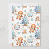 Kleine Cookie Blauwe jongen 1e verjaardag Kerstmis Kaart (Achterkant)