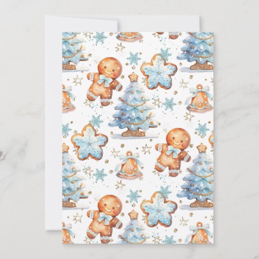 Kleine Cookie Blauwe jongen 1e verjaardag Kerstmis Kaart (Achterkant)