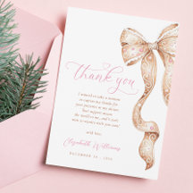 Kleine Cookie Bow Baby shower Dank u kaart
