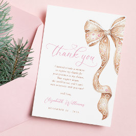 Kleine Cookie Bow Baby shower Dank u kaart