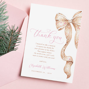 Kleine Cookie Bow Baby shower Dank u kaart