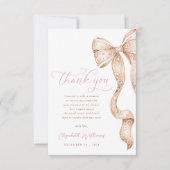 Kleine Cookie Bow Baby shower Dank u kaart (Voorkant)