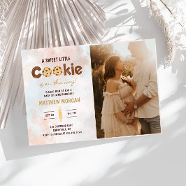 Kleine Cookie Boy Baby shower Foto Kaart