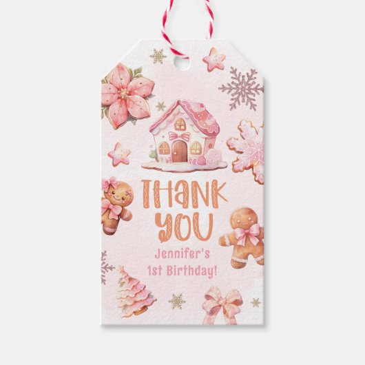 Kleine Cookie Kerstmis Verjaardag Dank u Cadeaulabel (Voorkant)