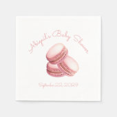 Kleine Cookie Macaron Roze Meisje Baby shower Servet (Voorkant)