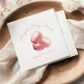 Kleine Cookie Macaron Roze Meisje Baby shower Servet