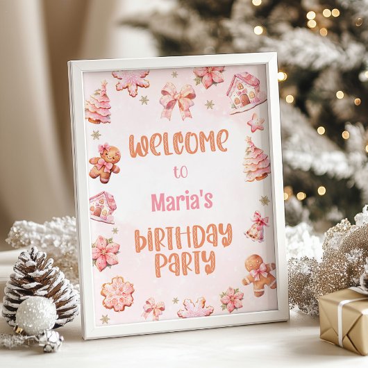 Kleine Cookie Oh Wat leuk Kerstwelkom Poster