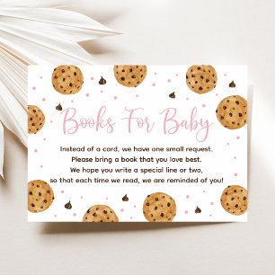 Kleine Cookie Roze Meisje Baby shower Boek Aanvraa Informatiekaartje