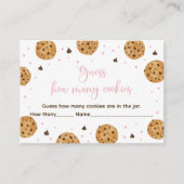 Kleine Cookie Roze Meisje Raad eens hoeveel spelle Informatiekaartje (Voorkant)