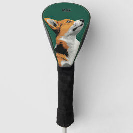 Kleine Corgi op Groene Achtergrond Golfheadcover