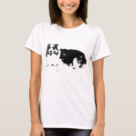 Kleine Corgi Stille Glimlach T-shirt