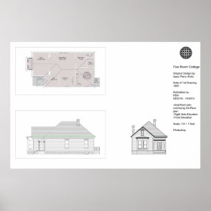 Kleine cottage met vijf kamers poster