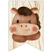 Kleine cowboy 1e rodeo verjaardagsfeest rustig vlaggetjes (Eerste vlag)