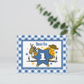 Kleine Cowboy 1e Verjaardag Dank u Briefkaart (Staand voorkant)