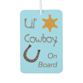 Kleine Cowboy Aan Boord Western Baby Luchtverfrisser
