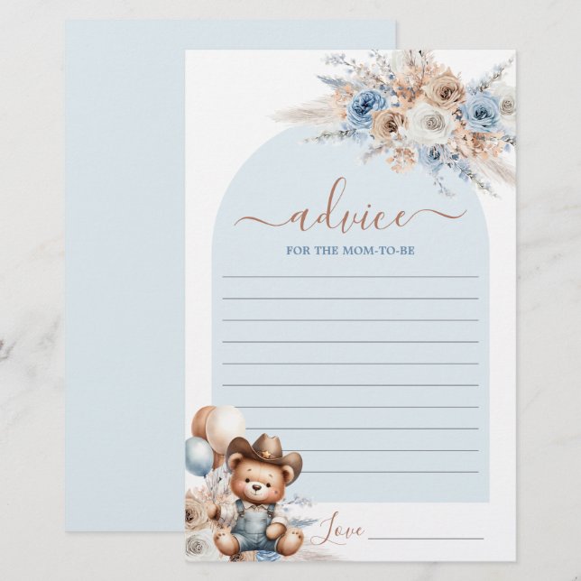 Kleine Cowboy Advies voor de moeder om kaart te zi (Voorkant / Achterkant)