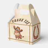 Kleine cowboy-baby 1e rodeo-verjaardagsfeest bedankdoosjes (Achterkant)