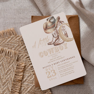 Kleine Cowboy Baby Meisje douche Genderneutraal Kaart