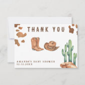Kleine Cowboy Baby Shower Bedankt (Voorkant)