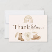 Kleine Cowboy Baby shower dank je kaart (Voorkant)