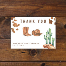 Kleine Cowboy Baby shower Dank u Bedankkaart