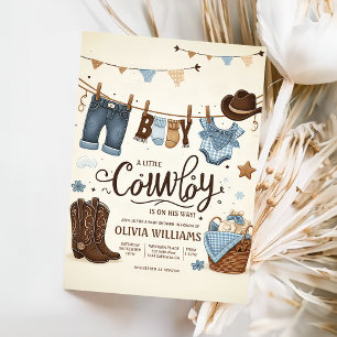 Kleine cowboy baby shower Invitation Kaart