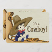 Kleine Cowboy Baby shower Kaart (Voorkant / Achterkant)