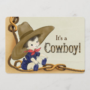 Kleine Cowboy Baby shower Kaart
