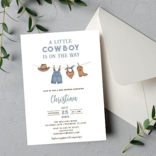 Kleine Cowboy Baby shower Kaart