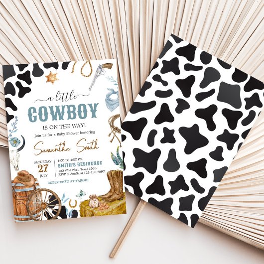 Kleine Cowboy Baby shower Kaart