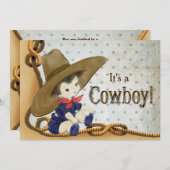 Kleine Cowboy Baby shower Kaart (Voorkant / Achterkant)