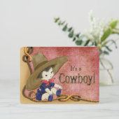 Kleine Cowboy Baby shower Kaart (Staand voorkant)