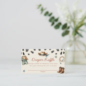 Kleine Cowboy baby shower luier loterij kaarten (Staand voorkant)