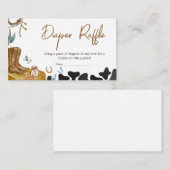 Kleine Cowboy Baby shower Luier Raffle Informatiekaartje (Voorkant / Achterkant)